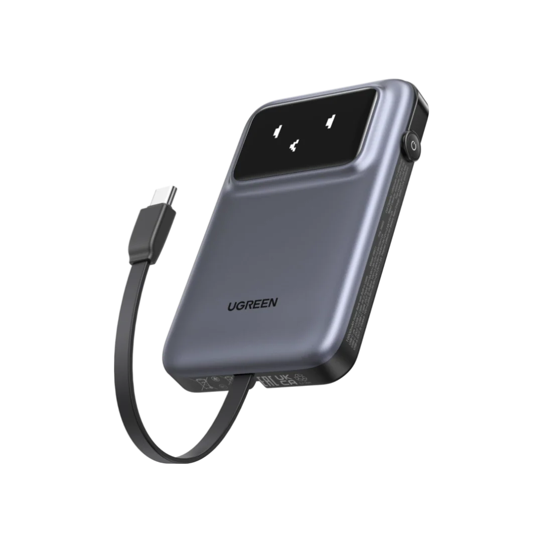 UGREEN 10000mAh Power Bank With Cable (Grey)