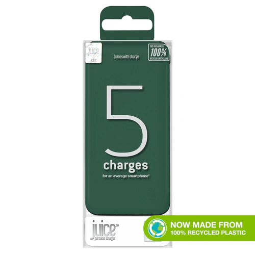 Juice ECO 5-Charge Power Bank - 15,000mAh - Forest Green