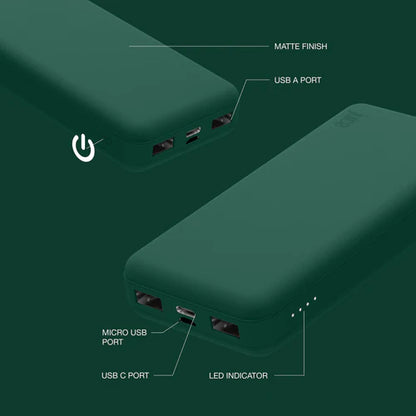 Juice ECO 5-Charge Power Bank - 15,000mAh - Forest Green