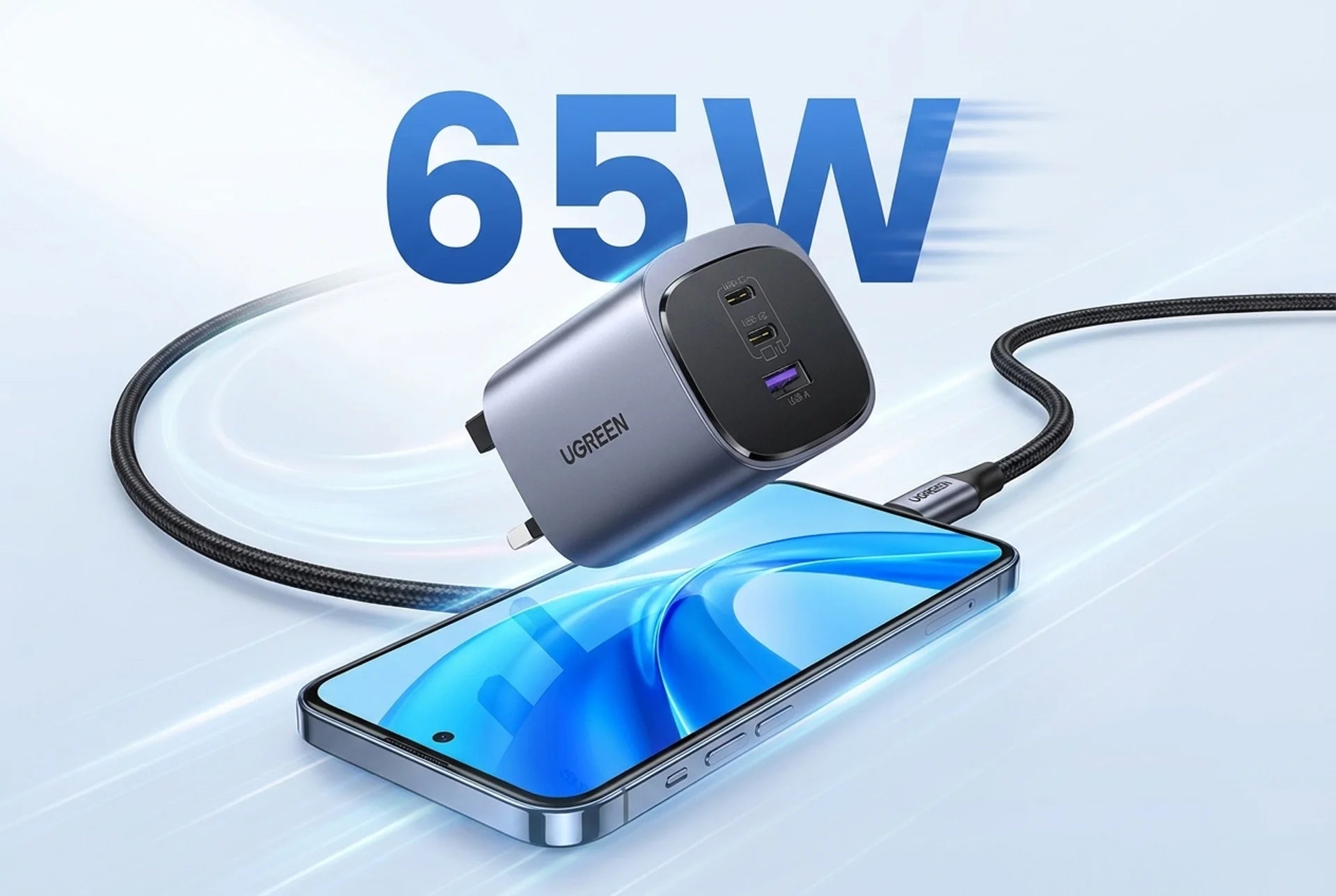 UGREEN 3-Port GaN 65W Fast Charger